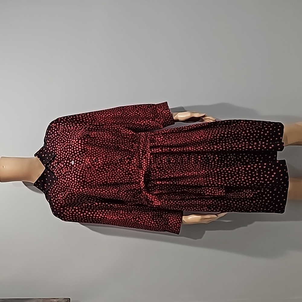 New York & Company Black & Red Shirt Dress Size XL